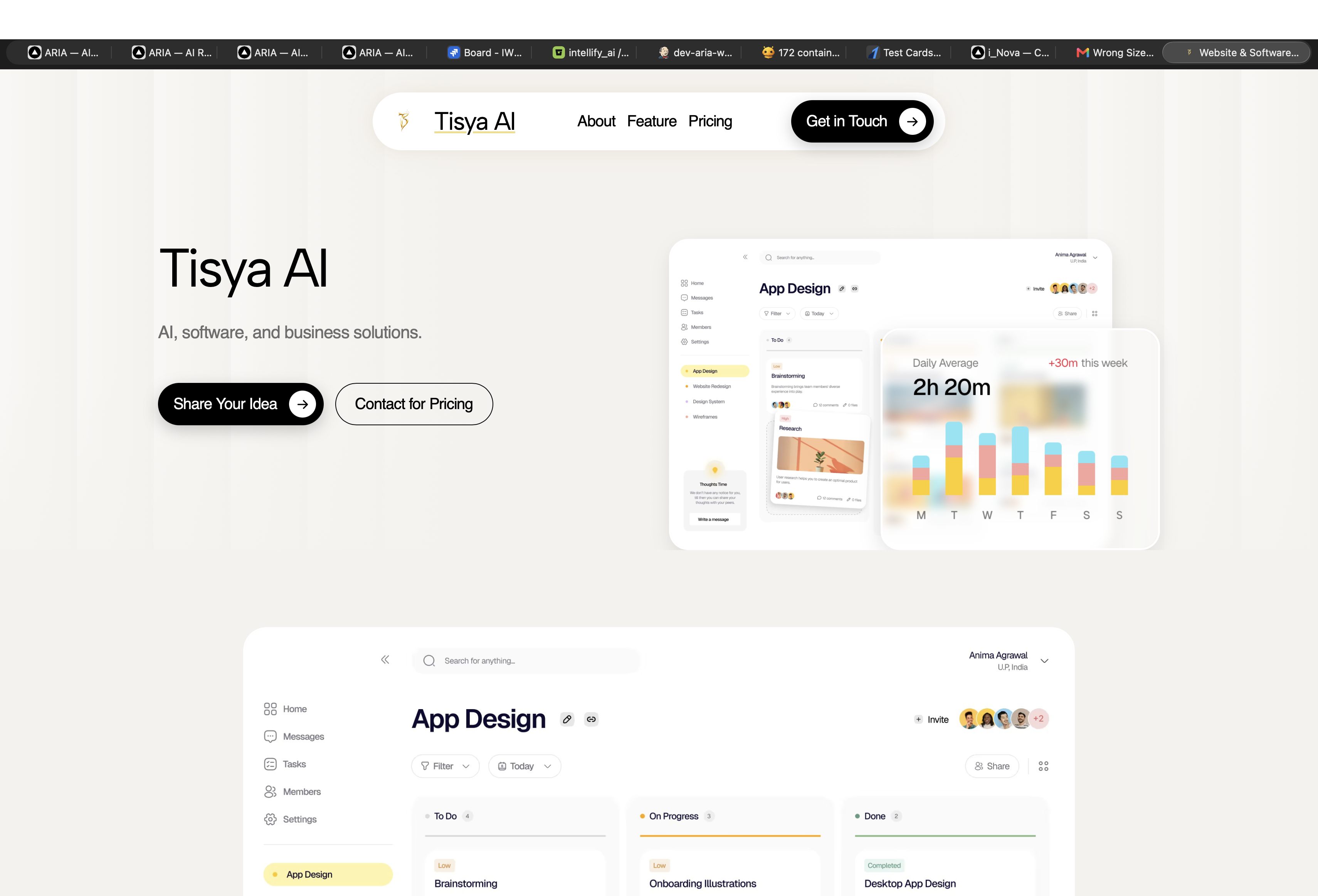 Tisya AI software and web agency platform by Abhishek Roy